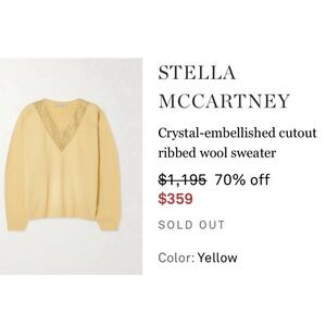 ISO // Stella McCartney Yellow Wool Sweater